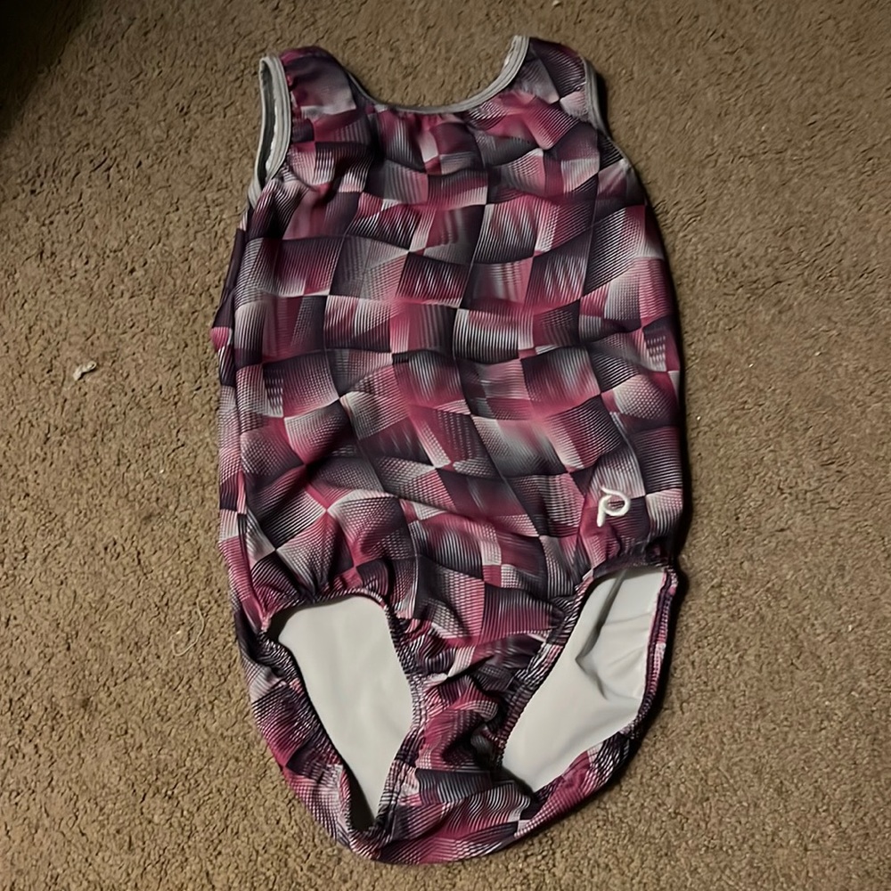 AM plum practice wear gymnastics leotard